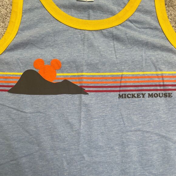 Disney Mickey Mouse Tank Top Mens Small Blue Yellow Sleeveless Casual Graphic - Picture 4 of 9